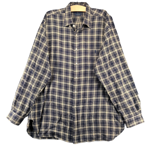 Ralph Lauren Men's Mcmeel Button-Down Shirt Blue Tan XL Long Sleeve Plaid - Picture 1 of 11